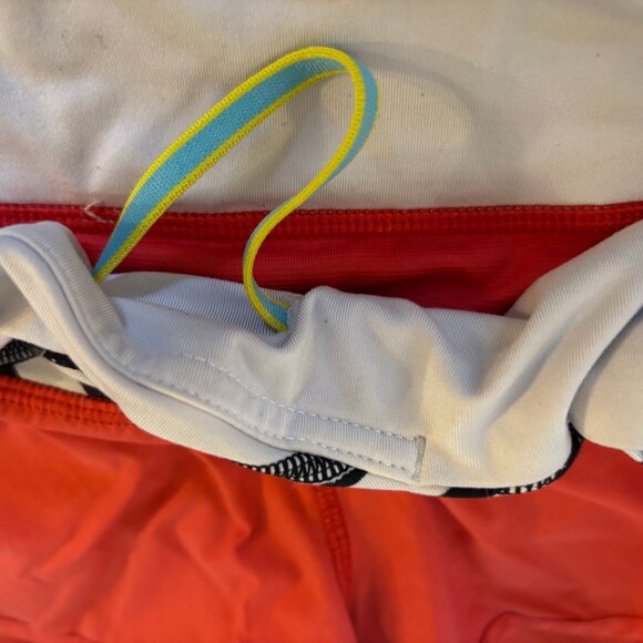 Lululemon Speed Shorts (Size 6) Red, Black/White Band, Neon Accents Vintage EUC - Picture 3 of 3